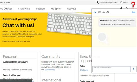 sprint chat online support